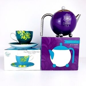 STEEPED Tea Mod Teapot w/ Teacup & Saucer Set